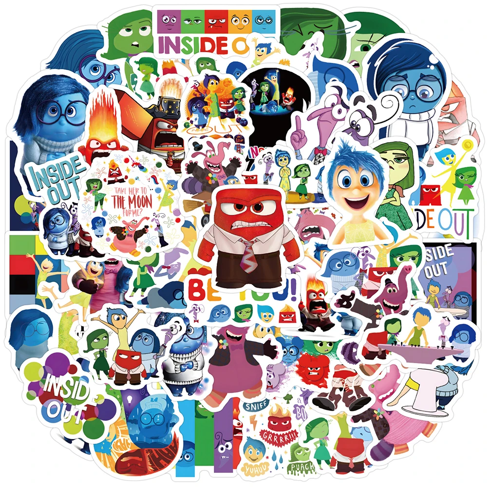 10/30/60PCS Disney Movie Inside Out Cartoon Stickers for Laptop Luggage Car Bike Waterproof Cute Anime Graffiti Decals Toys