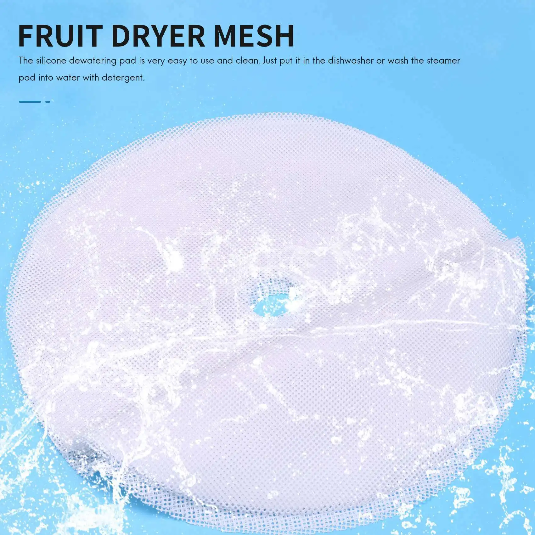 8 Pcs Round Silicone Dehydrator Sheets, Non-Stick Fruit Dehydrator Mats, Reusable Steamer Mat Mesh Sheet For Fruit Dryer Limited