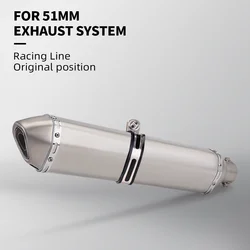 Universal 51MM Motorcycle Stainless steel Exhaust Pipe 570mm for ninja400 R3 Z900 S1000RR MT-07 pcx160 duke390 R1