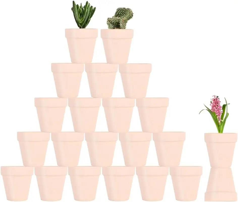 

3 Inch Terracotta Pots - 22Pack Clay Flower Pots with Drainage Hole, Succulent Nursery Pot/Cactus Plant Pot. Great for P