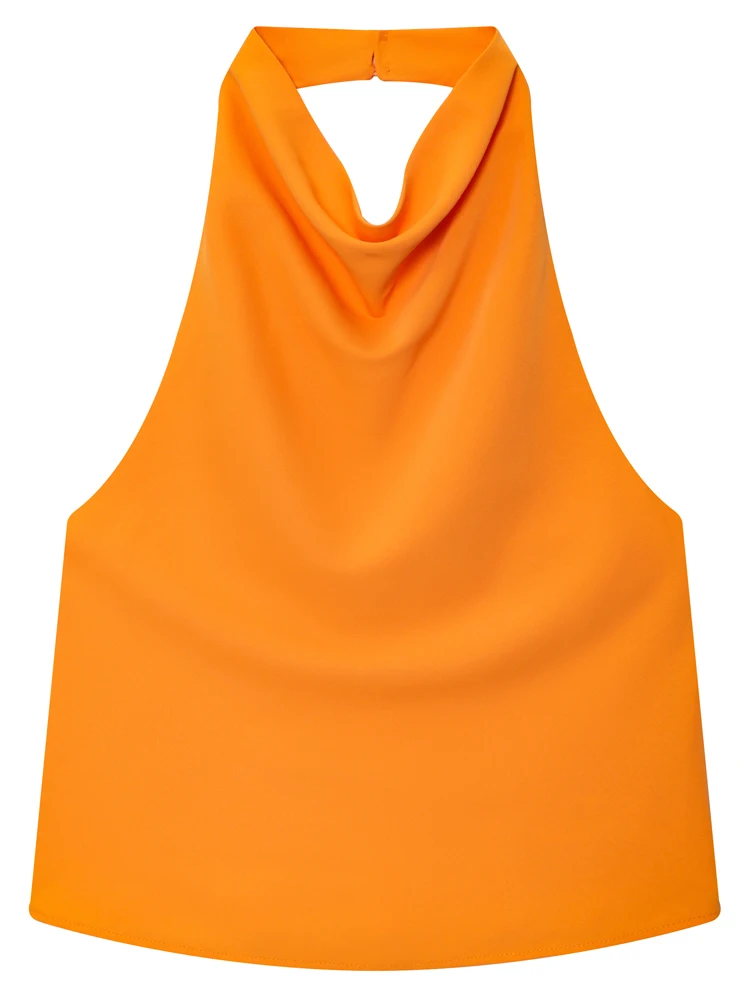 HXAO Top Vrouwen Halter Satijn Vrouwen Tops Backless Corset Top Vest Geel Roze Zwart Zomer Elegante Sexy Tops Tank Vestidos