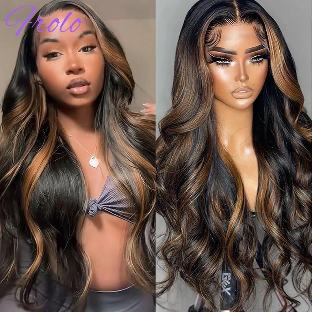 

Highlight Ombre Wig Human Hair 13x6 HD Lace Human Hair Wig 1B/30 Body Wave Lace Front Wigs Pre Plucked Highlight Brazilian Hair