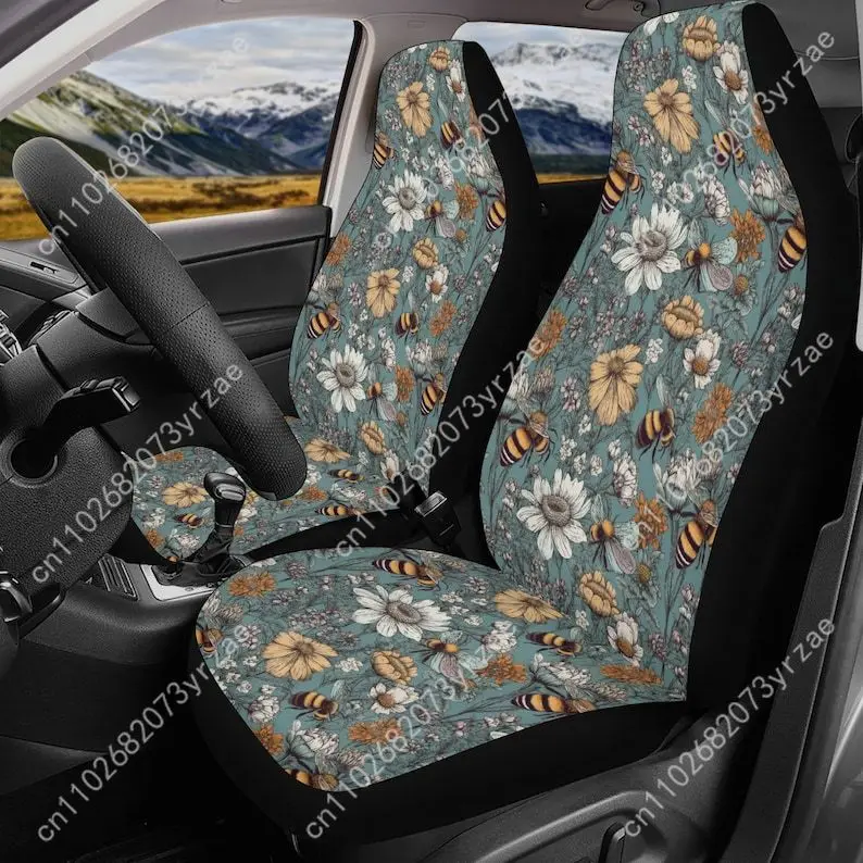 

Honey Bee Car Seat Covers Universal Environmentally Friendly Interior Decorations Comfortable Breathable Car Seat Covers