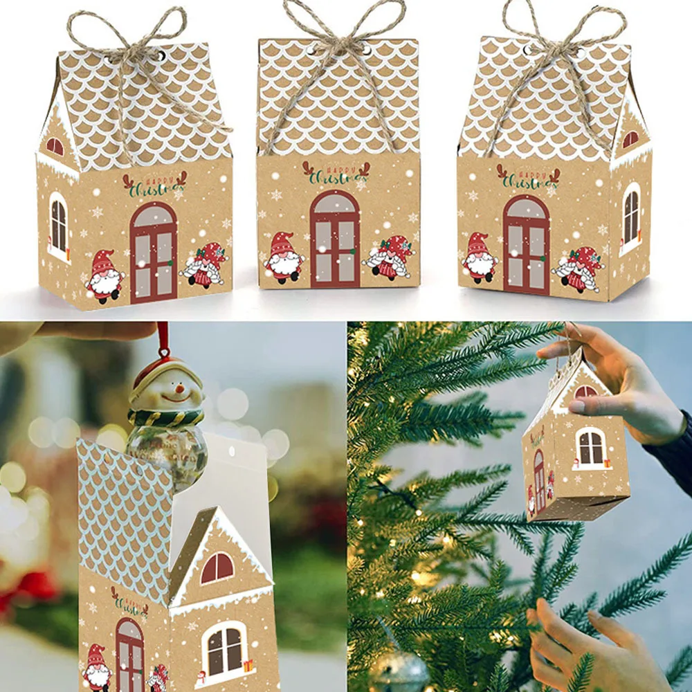 

24pcs Kraft Paper Box Merry Christmas Gift Boxes Bags Advent Calendar DIY Crafts Xmas Decoration Supplies Noel Navidad Natal