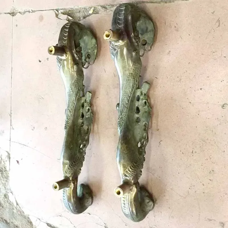 원피스 대형 빈티지 문짝 노크 황동 무거운 가구 손잡이, 청동 드래곤 모양 손잡이, 엔트리 문짝 개선 하드웨어 