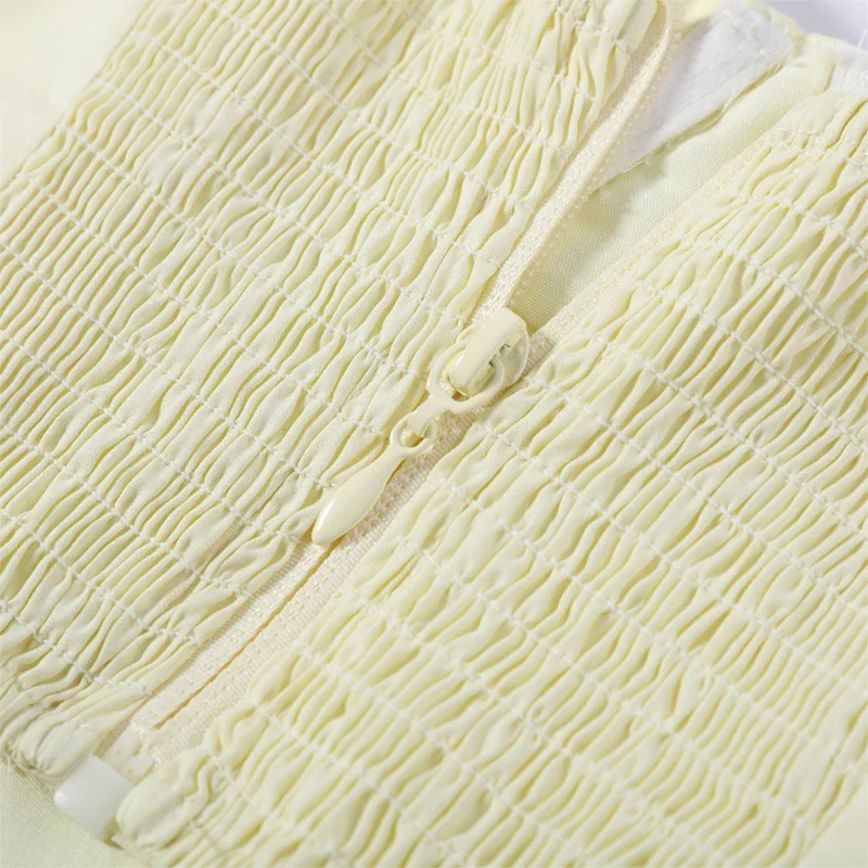 Korsett-Tops und Plissierte Hosen Sets für Damen, Sexy Spaghetti-Träger, Schulterfreies Ärmelloses Top mit Unregelmäßigem Saum und Weiter Hose, Neu – Detail 4