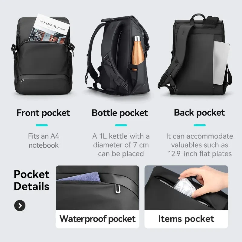 Mark Ryden Waterproof Multi-Use Laptop Backpack For 15.6 Inch USB Charging Business Briefcase Shoulder Waist Bag For Man Women