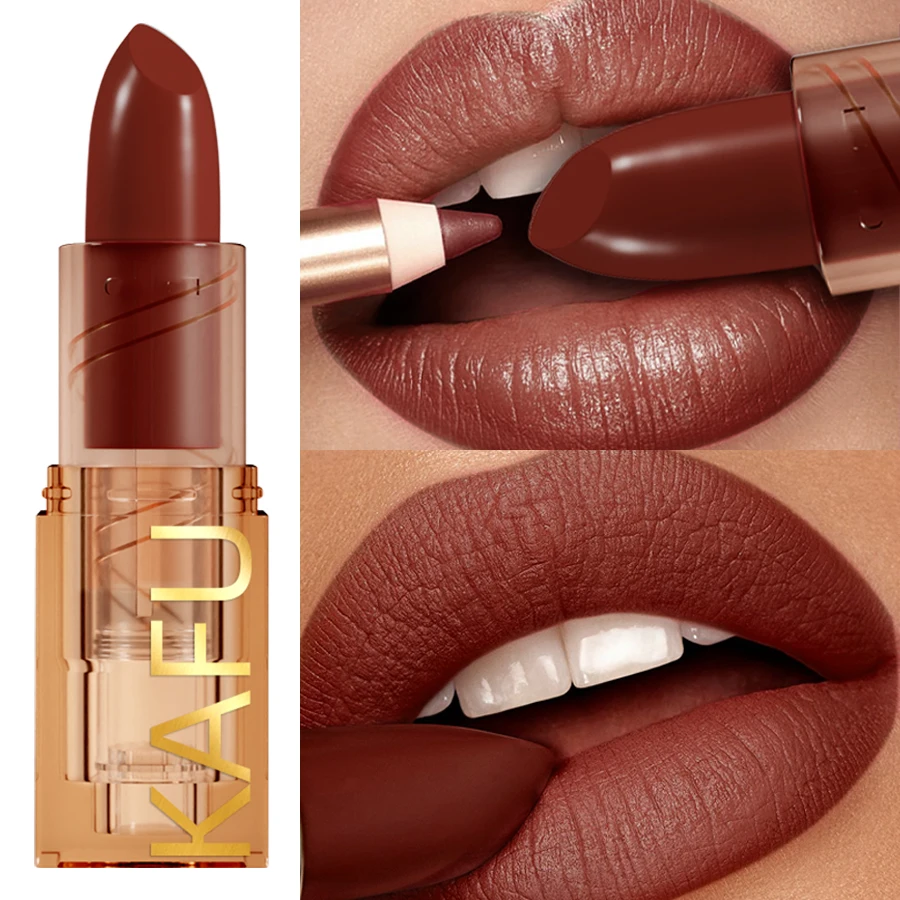 Nude Brown Red Lipstick Waterproof Lipliner Pen Sexy Matte Contour Tint Lipstick Lasting Non-stick Cup Lip Gloss Lips Makeup