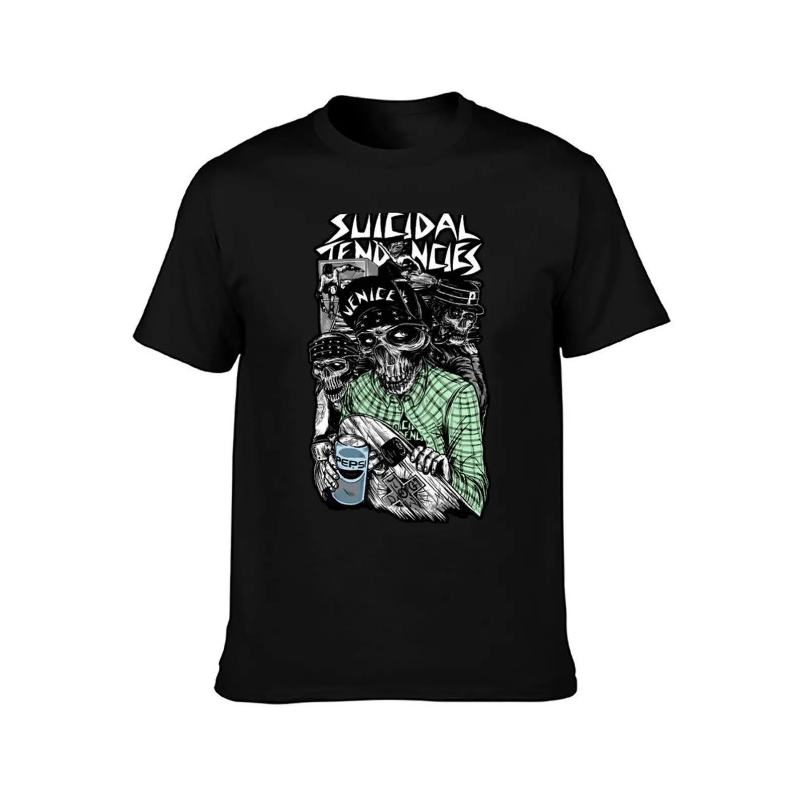 Suicidal Tendencies T-Shirt, Summer Casual Cotton Tee, Oversized Streetwear Tops, Vintage Graphic Print, Loose Fit Short Sleeve