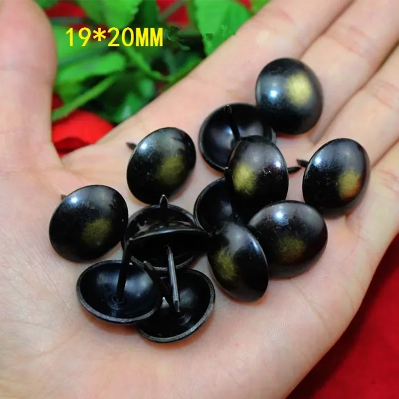 Black Iron Door Nail Antique Jewelry Case Box Sofa Decorative Tack Stud Pushpin Furniture Cat's Eye Nail,19*20mm,50Pcs