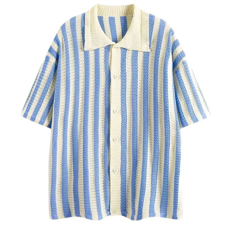 Men's Summer Shirt Jacket Knit Breathable New Outerwear Design Luxury Brand Simple Fashion Comfortable Soft Leisure Large Size