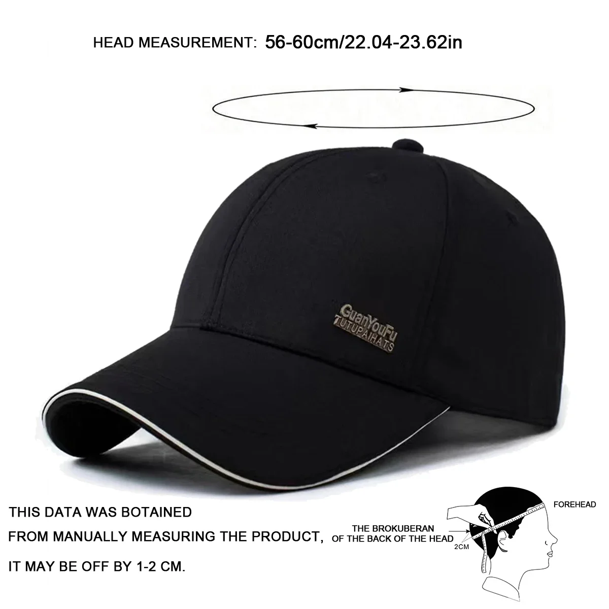 Unisex GuanYouFu Letter Label Baseball Caps Spring Autumn Outdoor Adjustable Casual Hats Sunscreen Hat