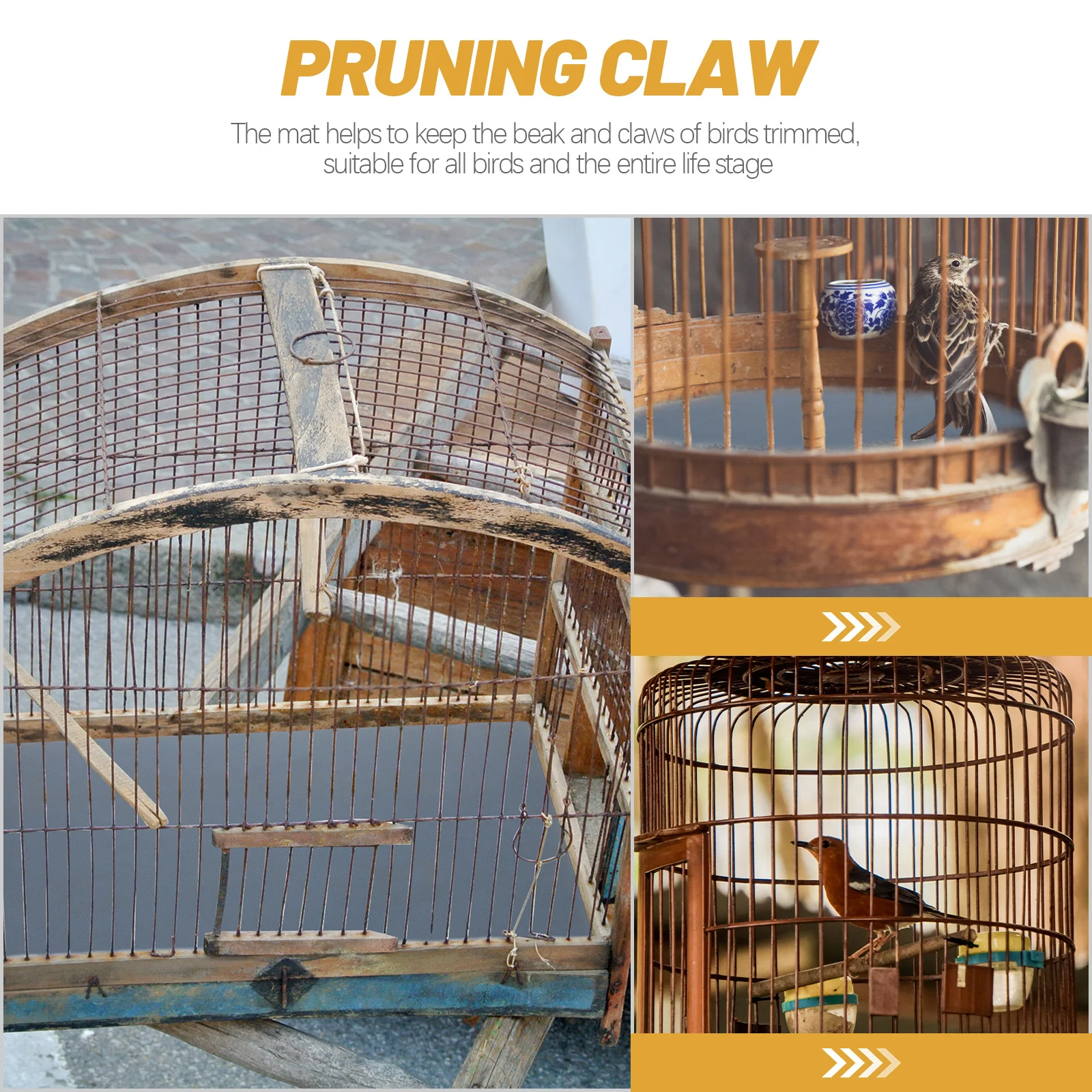 

10pcs Bird Cage Sandpaper Liner Replaceable Wear-Resistant Mat For Parrot Claws Beak Trimming Pet Cage Supply Lining