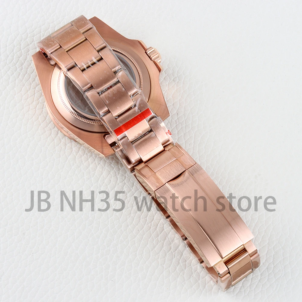 Rose Gold /Gold Watch Case 40mm NH35 Watch Accessories For NH34 NH35 NH36 Movement 28.5mm Dial Waterproof Brushed Oyster Strap