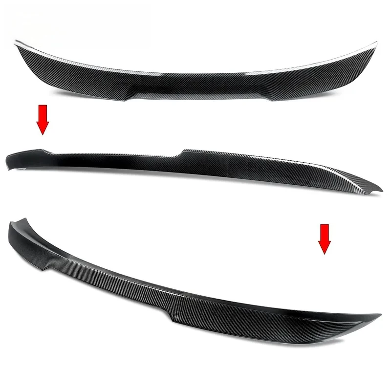High Quality PSM Style Rear Spoiler Wing Sedan 2004-2010 Carbon Fiber Look Gloss Black Easy Installation Exterior Accessorie