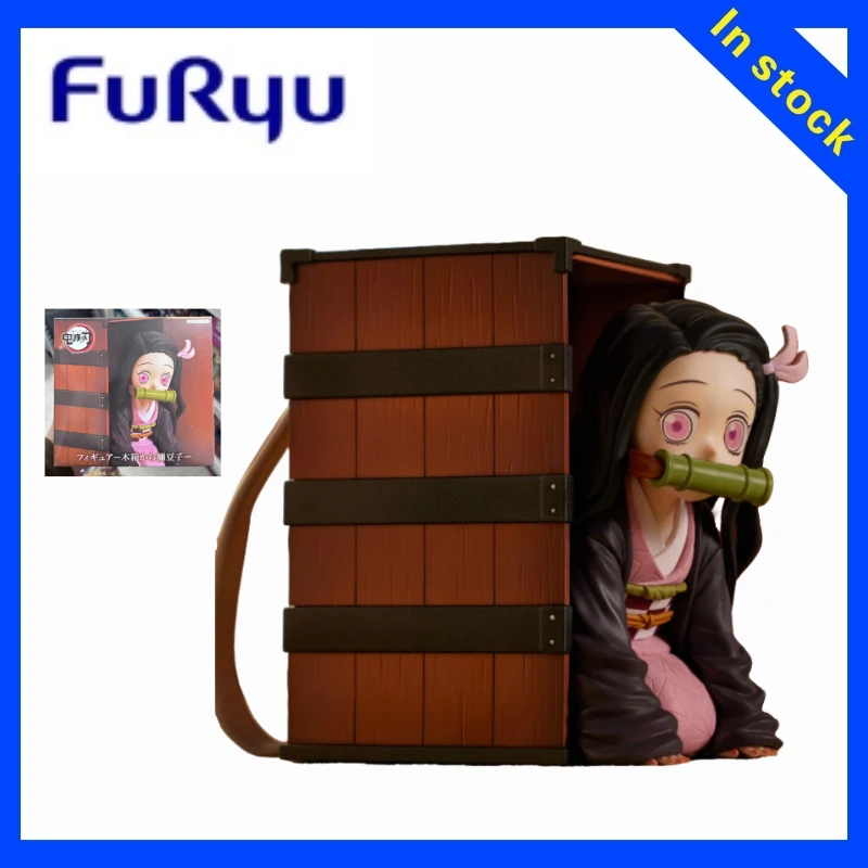 【ZW】 Genuine FuRyu Demon Slayer: Kimetsu No Yaiba Nezuko Coming Out of The Wooden Box Figures Model Toys Gifts