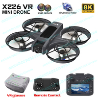 X226 VR Drone 8K HD dual Camera FPV Drones Brushless Motor WIFI 2.4G/5G RC Quadcopter Optical Flow Positioning Mini Drone Toys