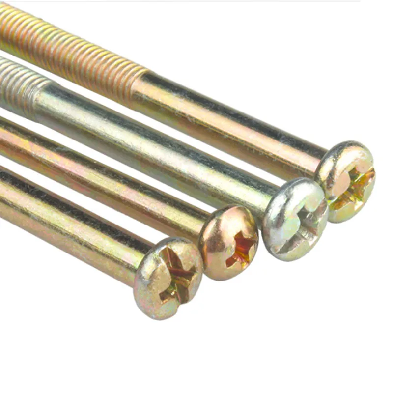 1pc High Precision Colorful / White Zinc GB818 M4 Cross Round Machine Extension Machine Tooth Screw Cross Round Head Bolt