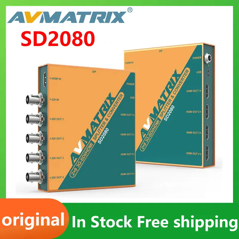 AVMATRIX SD2080 Professional Broadcast 2×8 Spltter And SDI HDMI Video Signals Cross Converter