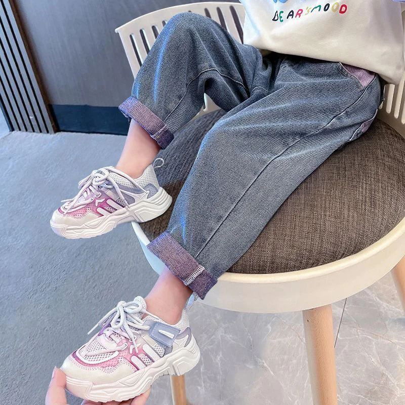 

Girls Jean Pants Long Trousers Cotton 2024 Charming Spring Autumn Teenagers Baby's Kids Pants Outdoor High Quality Children's Cl