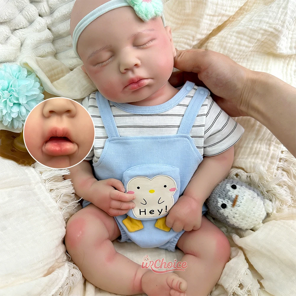 

20-дюймовая кукла-реборн Loulou из цельного силикона с возможностью использования пустышки, для девочек/мальчиков, утяжеленная, мягкая на ощупь, для снятия тревоги у пожилых людей