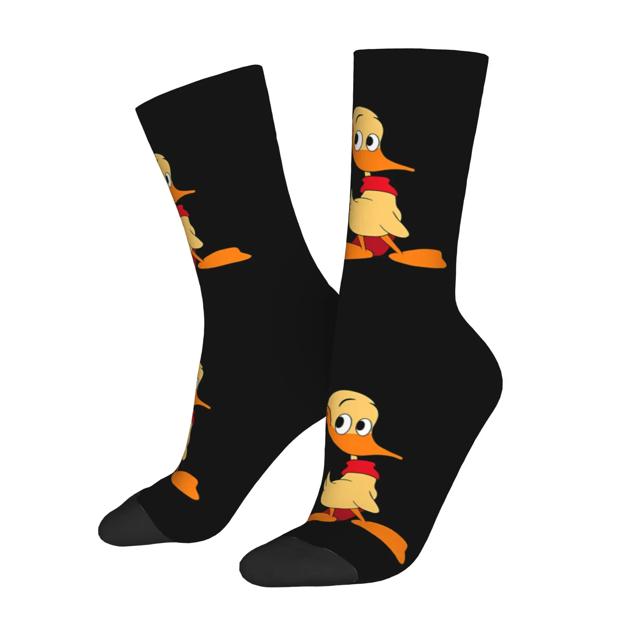 

Retro Retro Comic Duck Men's Socks Alfred J Kwak Unisex Street Style Pattern Printed Funny Crew Sock Gift