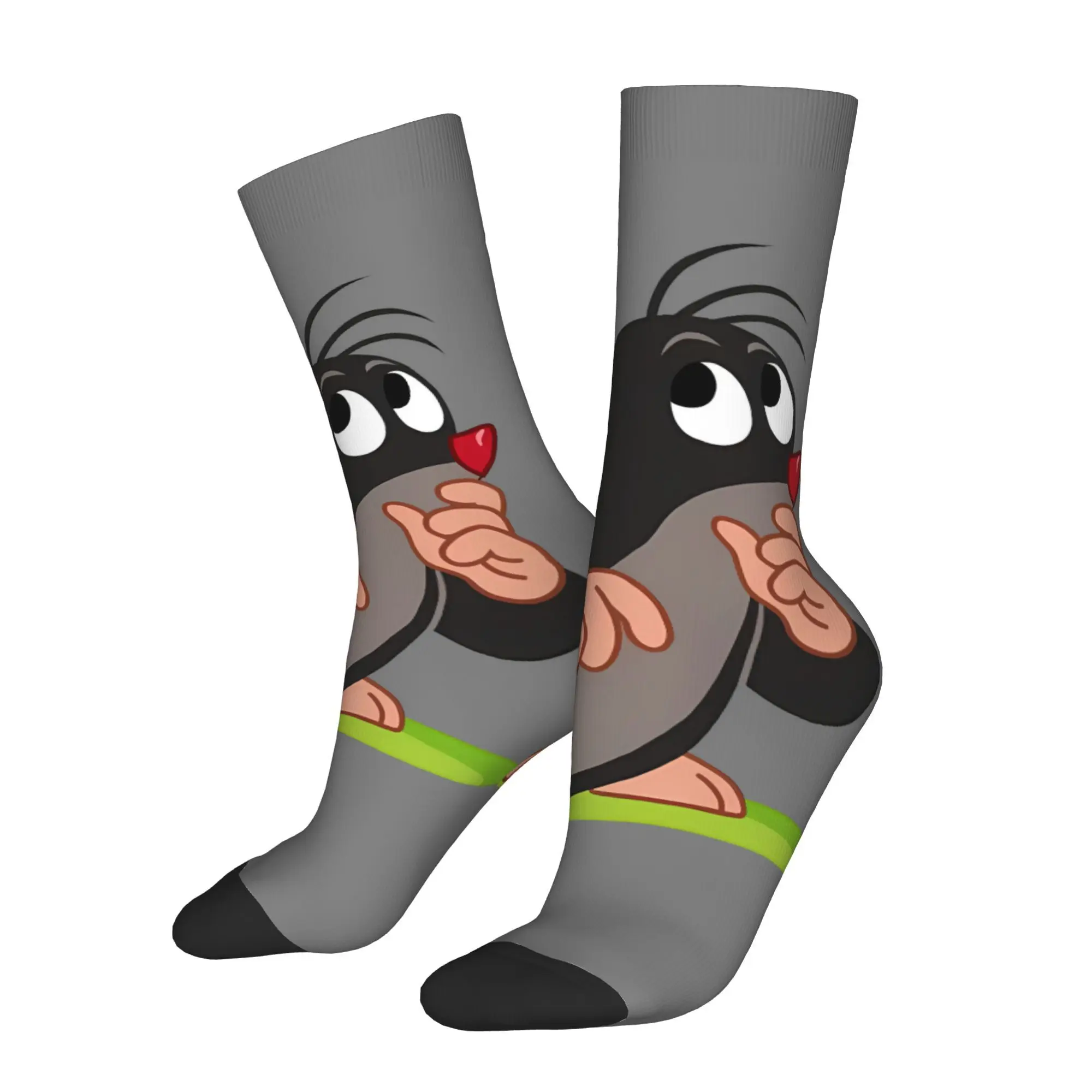 

Funny Happy Men's Socks Cartoon Mole Pattern Retro Harajuku Hip Hop Seamless Crew Sock Gift Pattern Printed