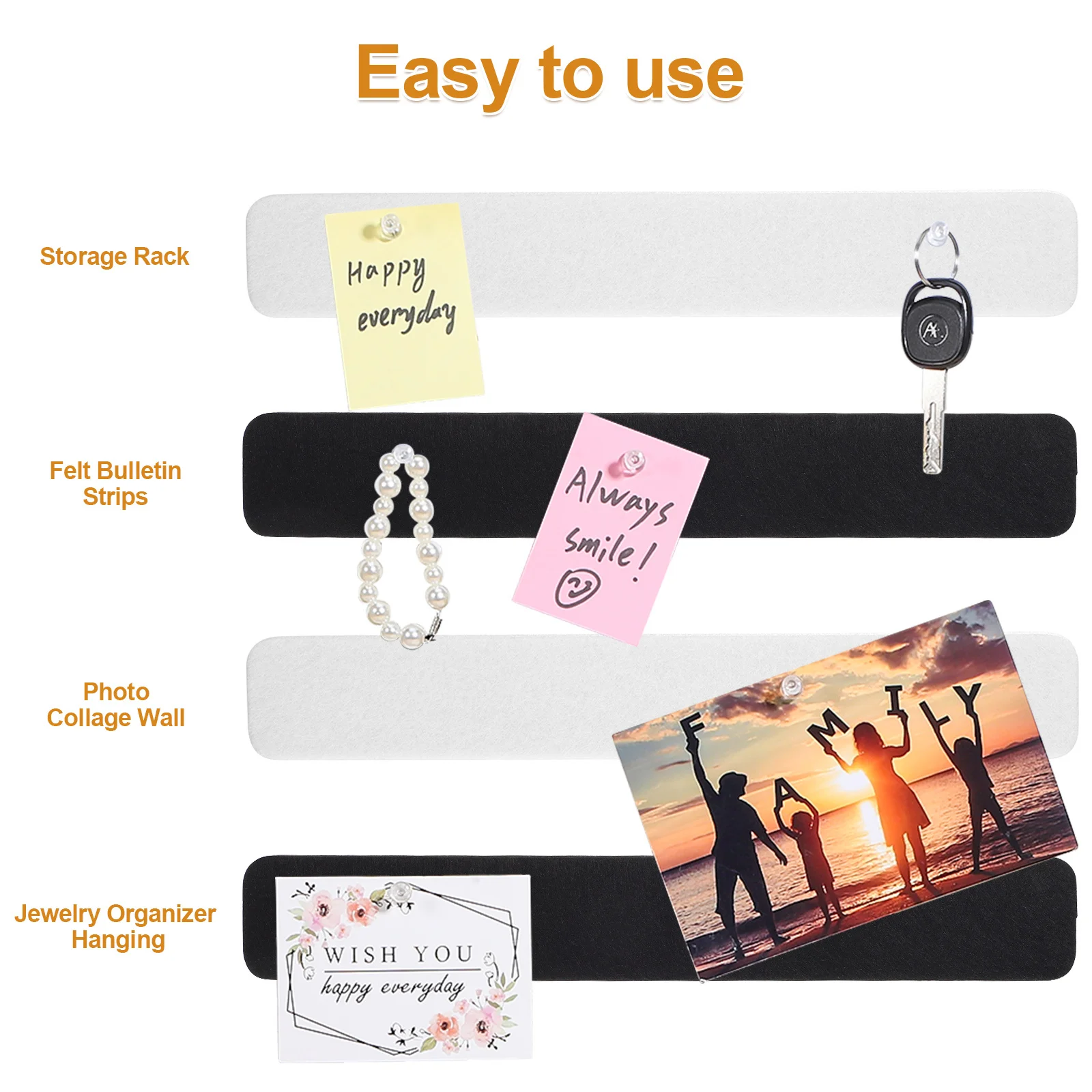 8 قطعة شرائط لوحة اللباد شرائط الفلين مع ملحقات للمكتب الفصول الدراسية رسالة مجلس جدار استخدام لوحات الفلين للجدران #5