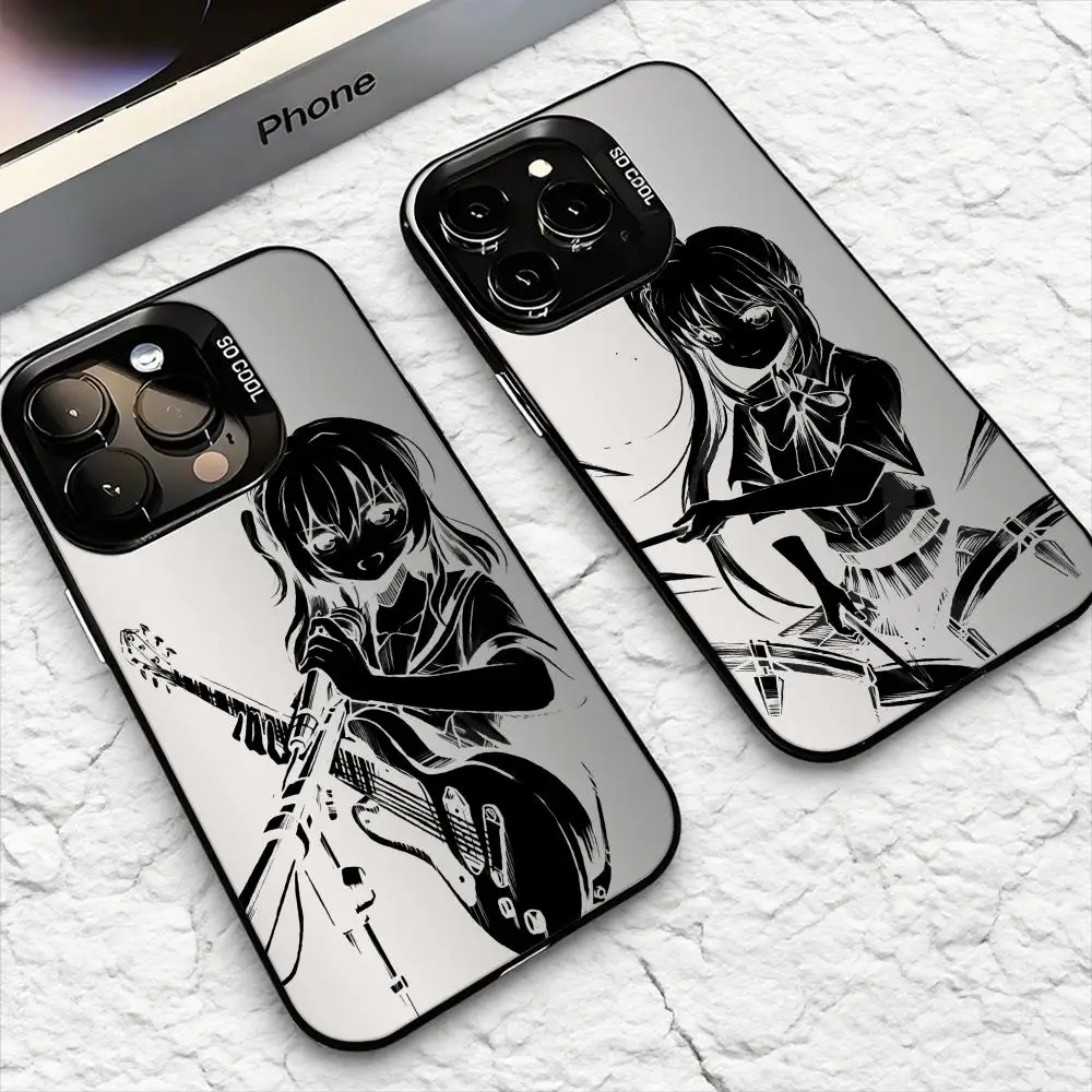 الكرتون وحيدا R-روك فتاة جراب هاتف آيفون 17 16 15 14 13 12 11 برو ماكس الهواء ماتي ليزر أورورا للصدمات فوندا