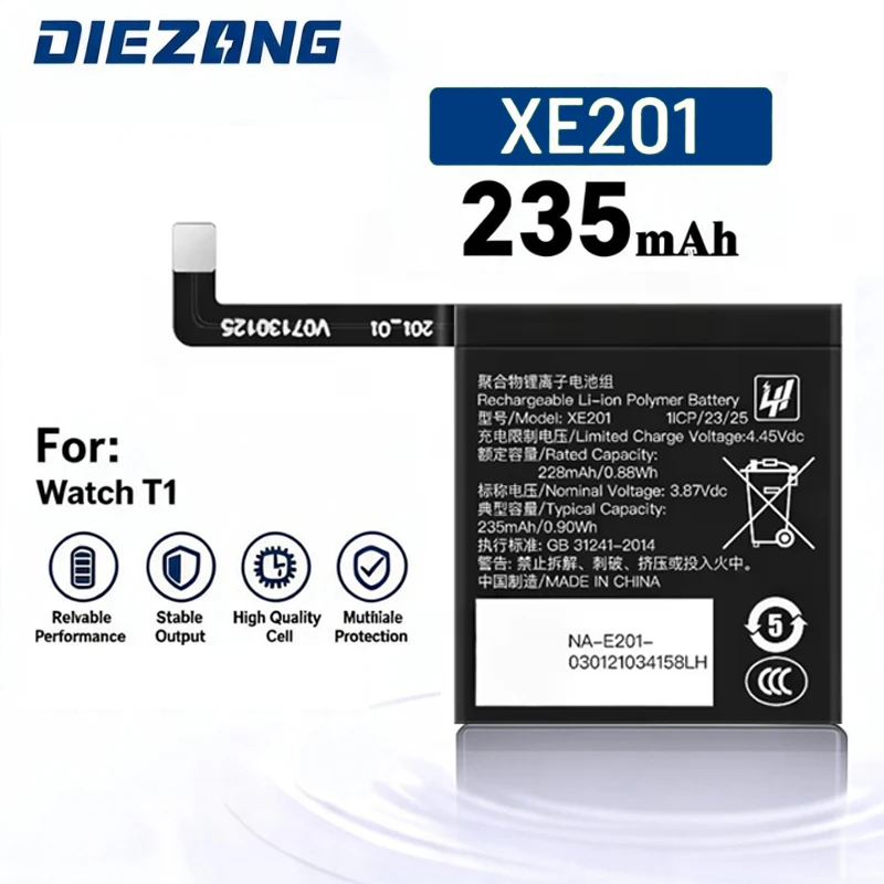 High Quality Suitable Battery Models XE201 3.78V 235mAh Battery for OPPO Watch T1 Long-lasting Smart Watch Batteries