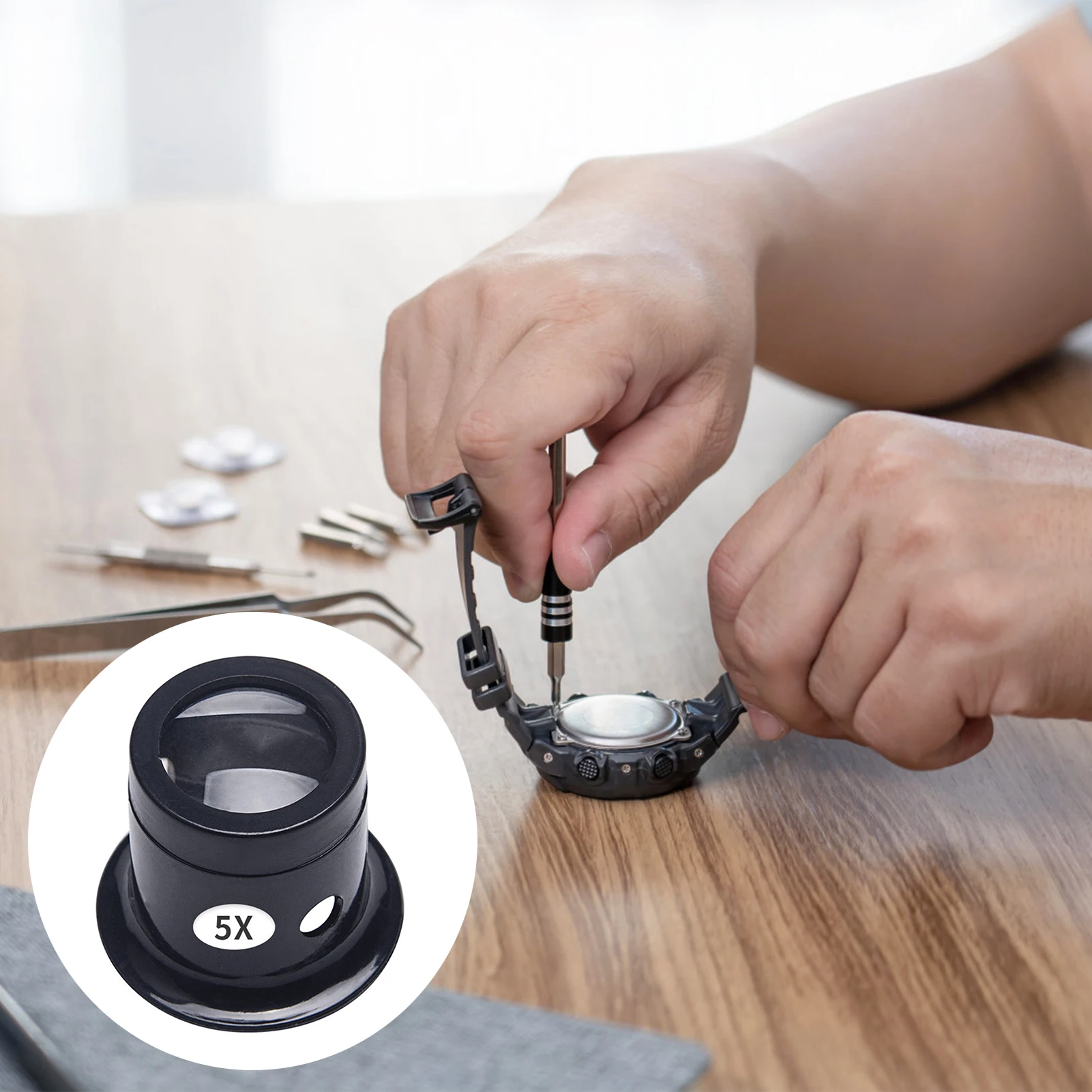 Jewelry Inspection Loupe Monocular Magnifier Professional Coin Scope Stamps Repair Kit for Watchmaking High Precision Lens