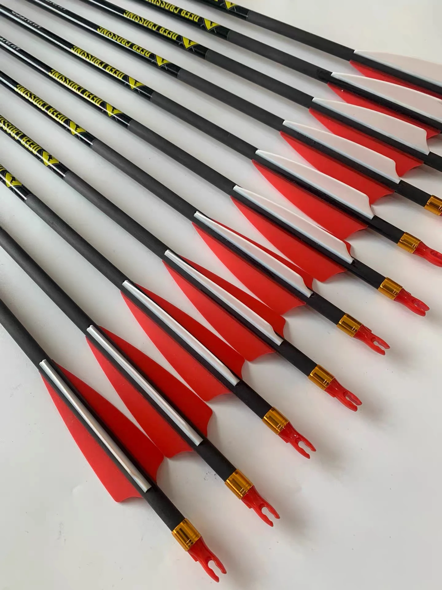 

12pc DEER CROSSING HUNTER Finished ID6.2mm Pure Carbon Arrow Spine300/340/400/500/600/700/800 for Field Archery Hunting Shooting