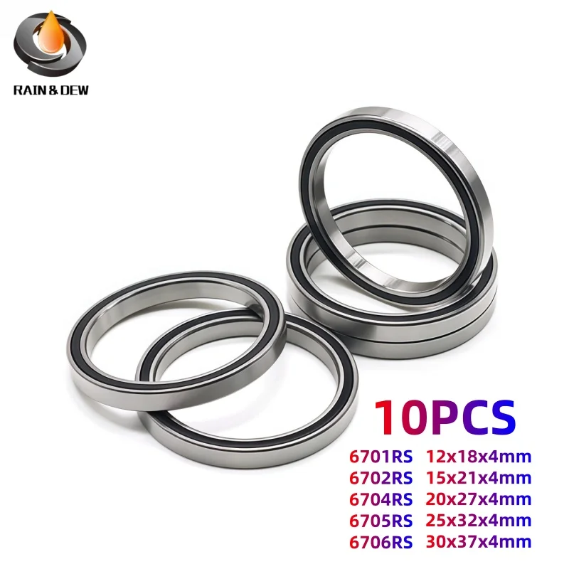 10PCS Chromium Steel GCr15 P0 Grade 6705RS Bearings 25X32X4 mm Precision Instrument 6701RS-Blue 6702RS 6704RS 6705RS 6706RS