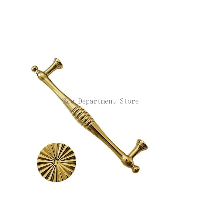 Single hole handle European cabinet door bright gold handle shoe cabinet light luxury cabinet door hanging gold drawer handle