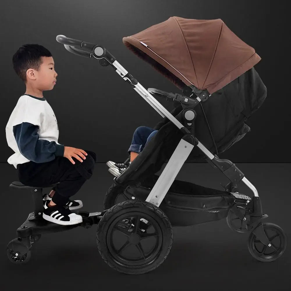Picture 5: 2 in 1 Sit and Stand Stroller Pedal Adapter Creative Universal Strollers Step Board Adapter with Detachable Seat Comfort