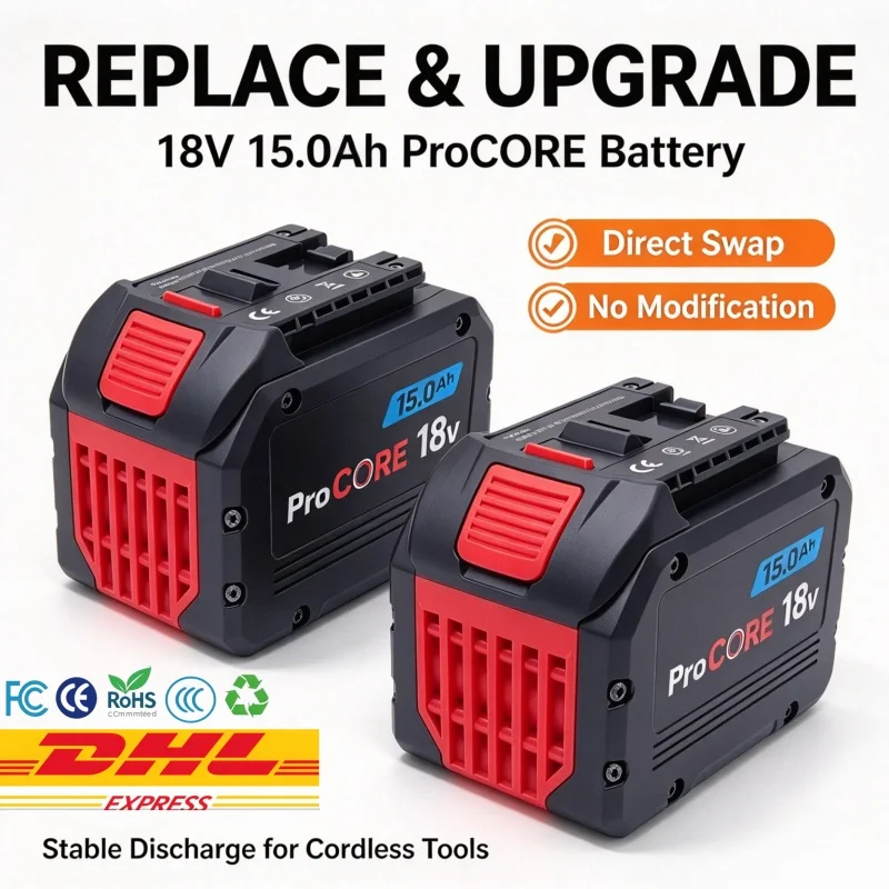 Cordless Power Tools 18V Replacement Battery 15.0Ah ProCORE Built-in 21700 High Power 5C Cells BAT609 BAT618 GBA18V