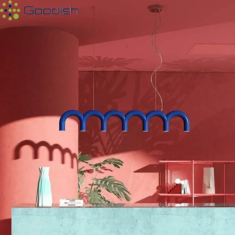 

Modern Minimalist Nordic interleave Arch U-shaped LED Pendant Light Art Creative Lamp for Living Room Home Decoration Chandelier