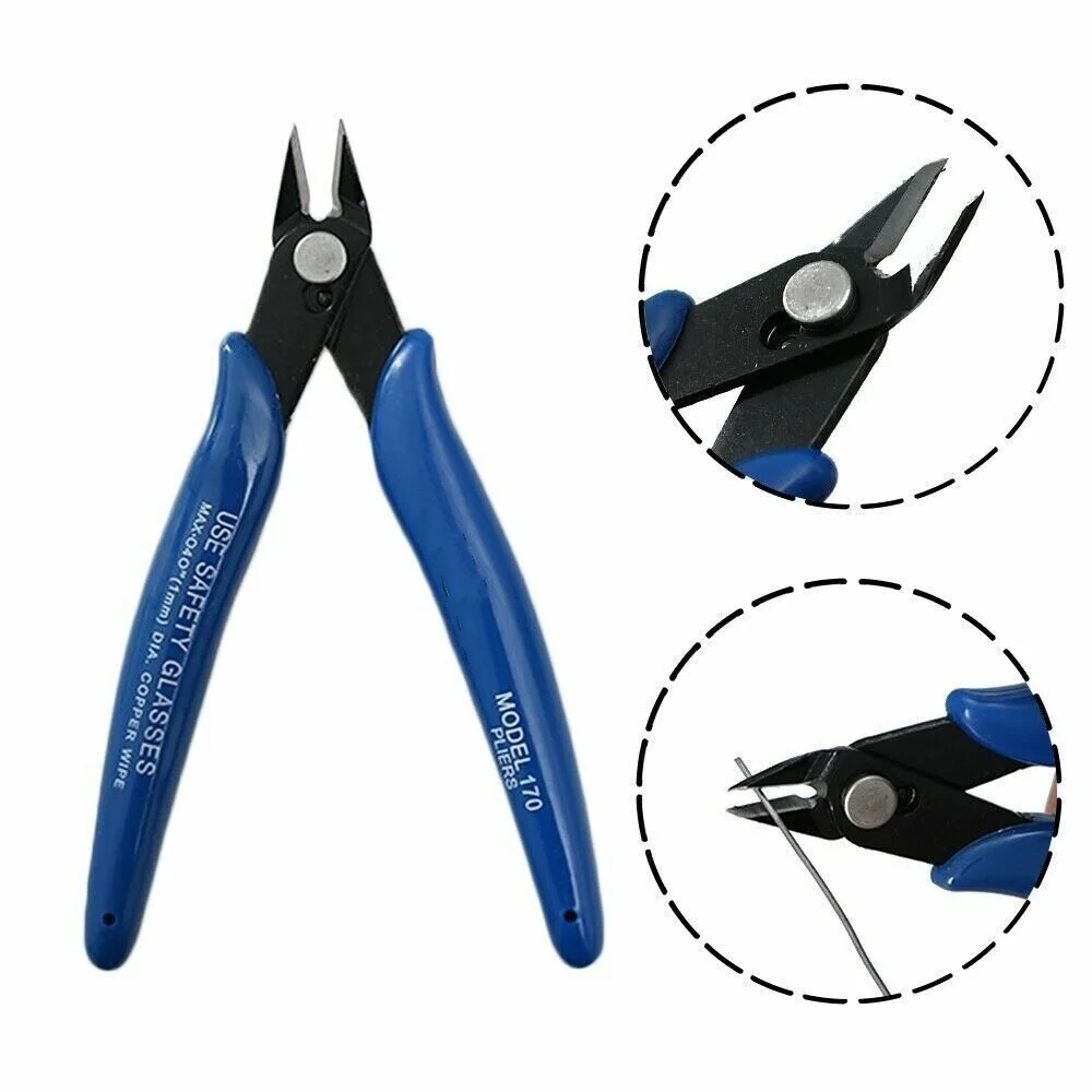 NJBLZQ คีมเหล็กคาร์บอนคีมสายไฟเครื่องตัดตัดด้านข้าง Snips Flush Pliers Nipper บ้านเครื่องมือสีฟ้า