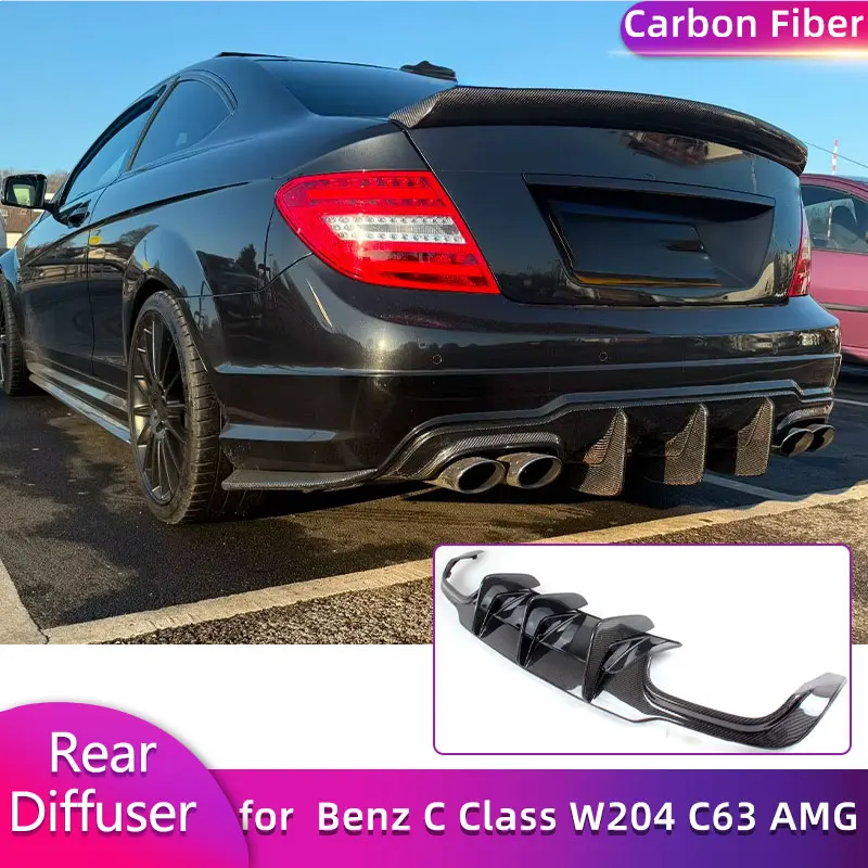 

Carbon Fiber Rear Bumper Diffuser Lip Spoiler for Mercedes Benz C Class W204 Sport C63 AMG 2012-2015 Rear Apron Lip Body Kit FRP
