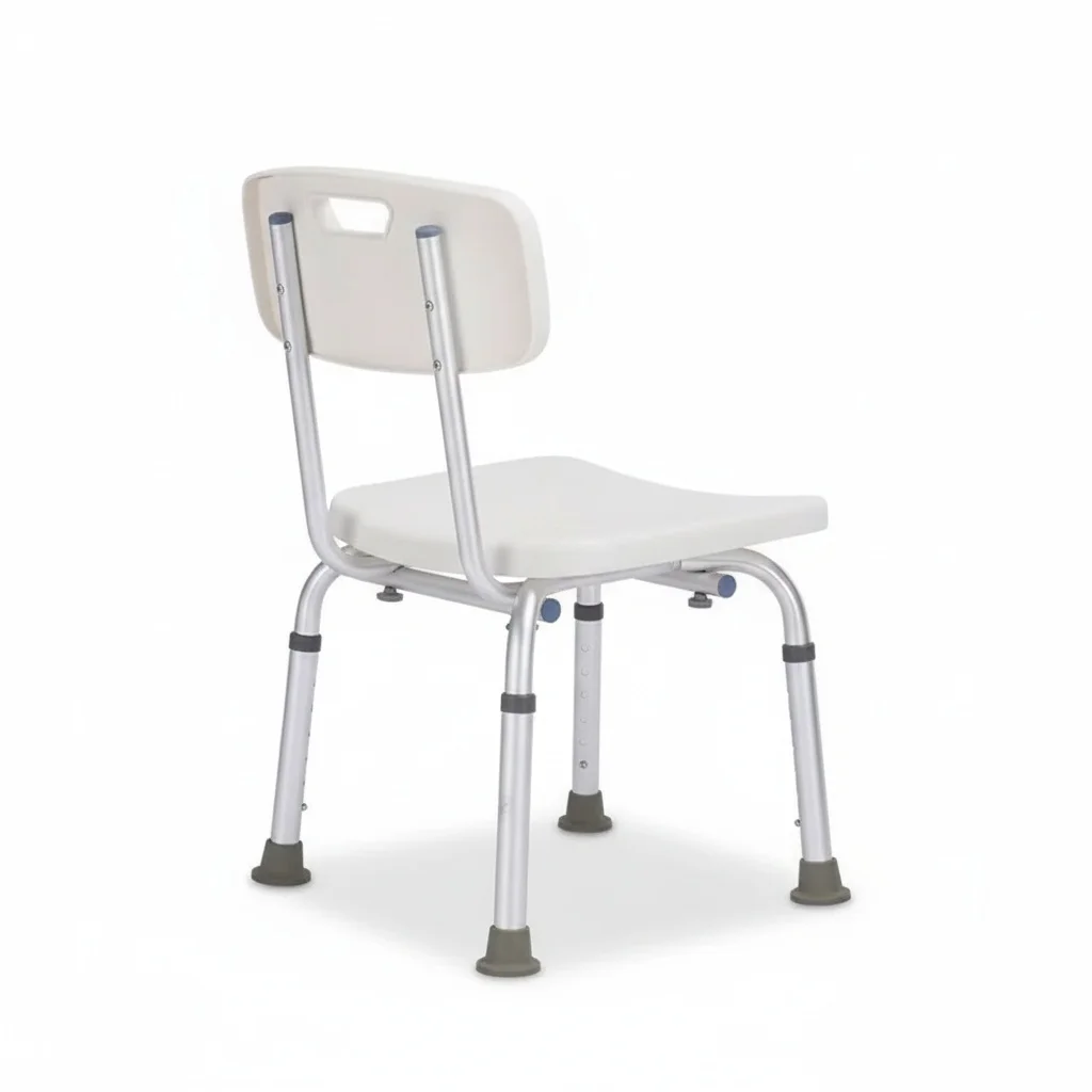 

Регулируемое сиденье для душа, складное кресло для ванной из полиэтилена с рамой из алюминиевого сплава, высота 68-81 см, водонепроницаемое кресло-туалет для пожилых людей