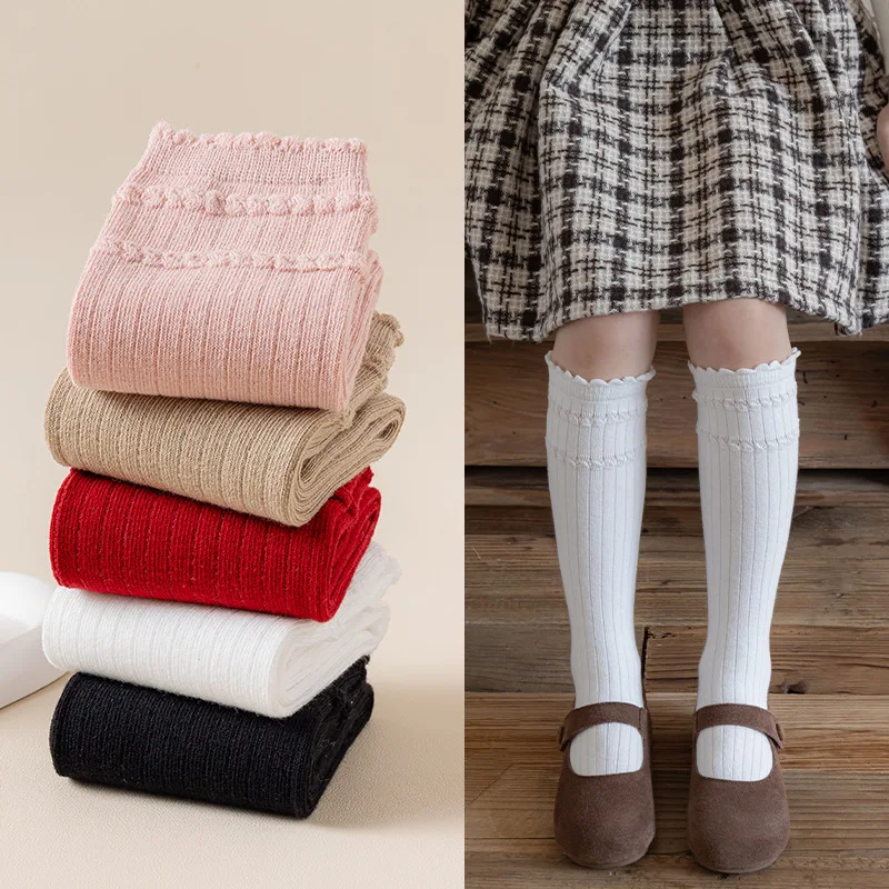 Children's High Knee Socks Kids Baby Stockings Long Leg Warmers Cute Socks for Girl 2-10Y Children Clothes
