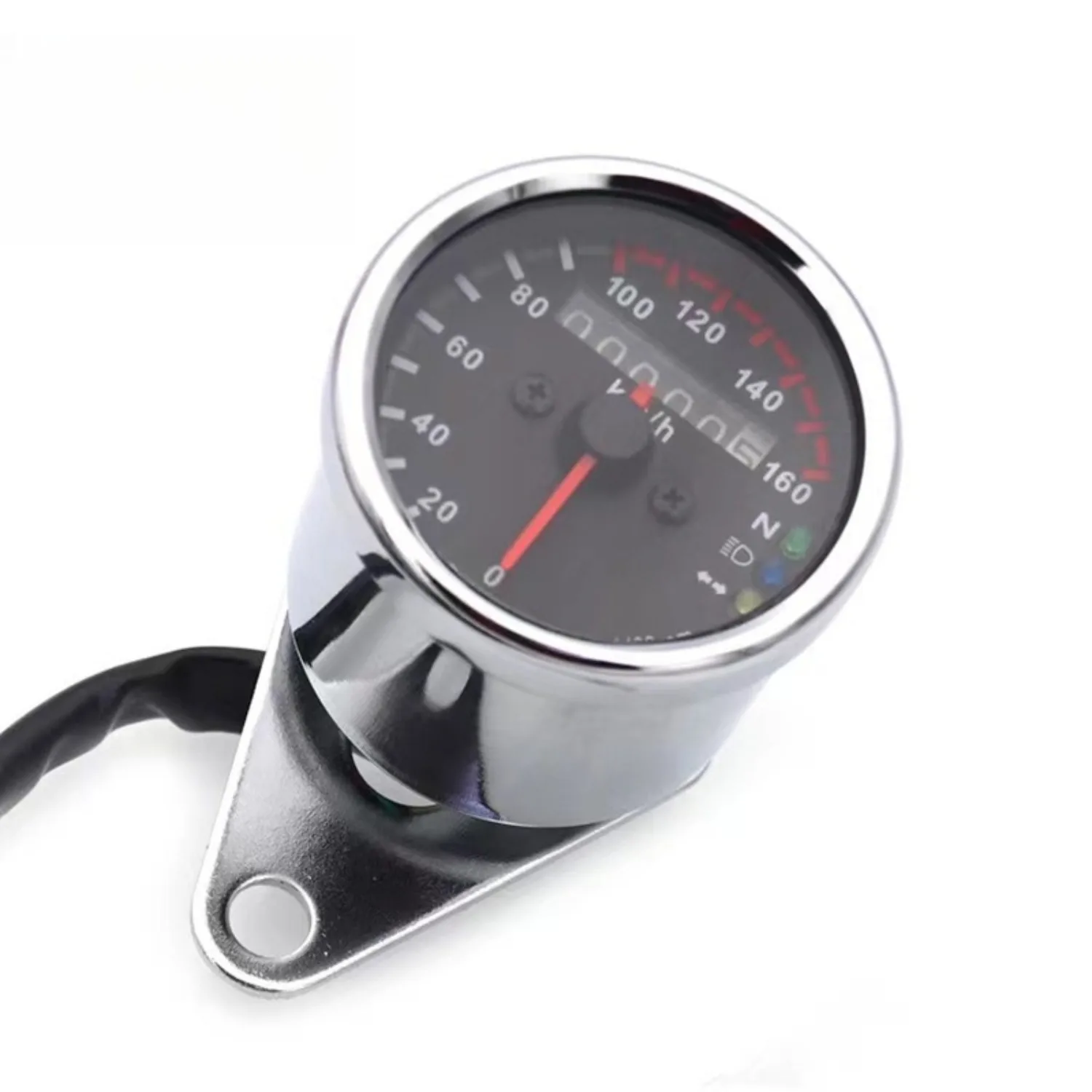 Motorcycle LED LCD Chrome Plated Gauge Compatible with Harley Cruiser Digital Speedometer Odometer Instrument Cluster