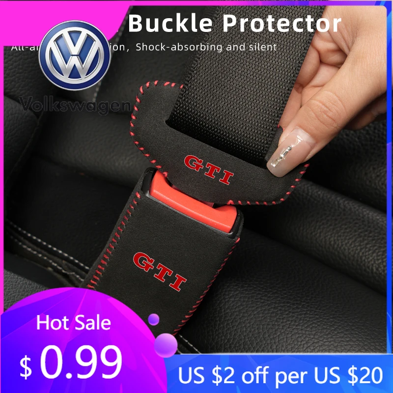 

2026 Hot For Volkswagen VW Car Seat Belt Buckle Clip Protector Cover Accessories For Volkswagen VW GTI Passat Golf Tiguan Polo S