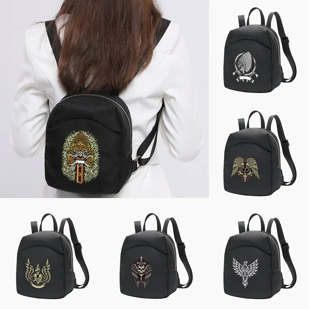 

Backpack Ladies Mini Backpacks Casual Travel Women Small Daypack Organizer Skull Pattern Series Student Bags Leisure Fashion