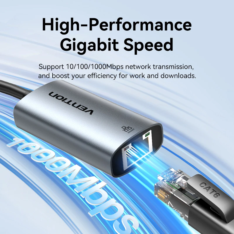 Vention-Adaptador Ethernet USB de 1000Mbps, adaptador de red Lan tipo C/USB A a Rj45 para PC, Macbook, portátil, conmutador, tarjeta de red USB 3,0