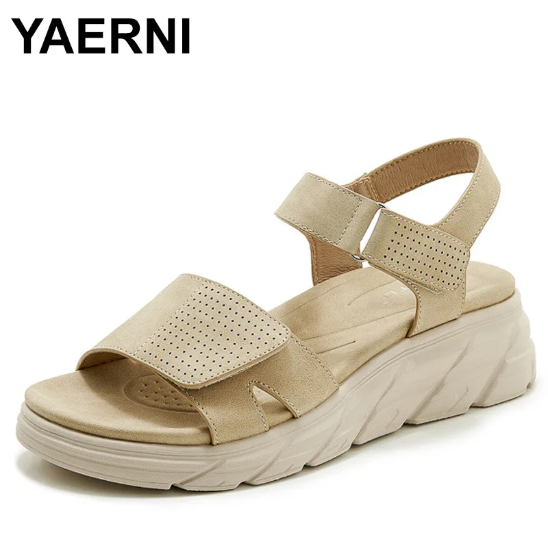 

Летняя модная женская удобная обувь на танкетке, женские сандалии больших размеров 35–41, нескользящая пляжная обувь