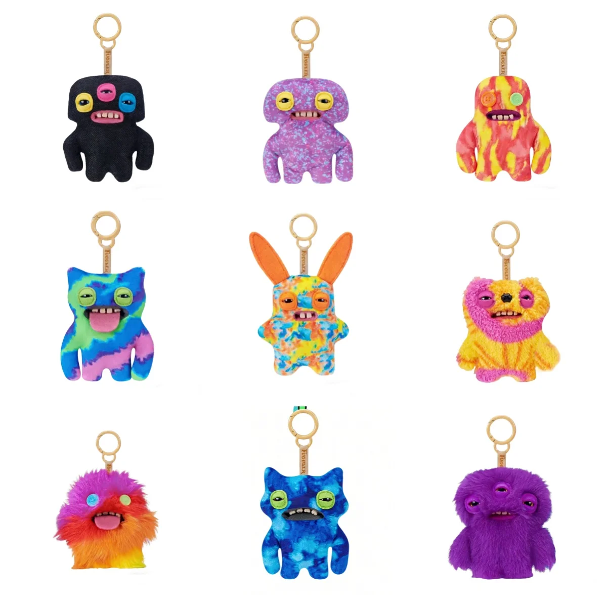 

Fuggler Ugly-Cute Monster Plush Keychains Tie-Dye Stuffed Doll Bag Pendants