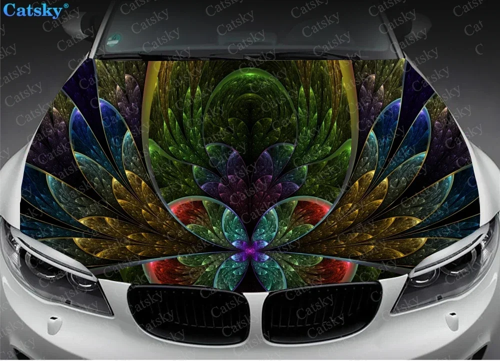 

Boho Pattern Mandala Tuning Engine Car Hood Decal Vinyl Sticker Wrap Graphic Hood Decal Pattern Custom Fit Any Car Sticker