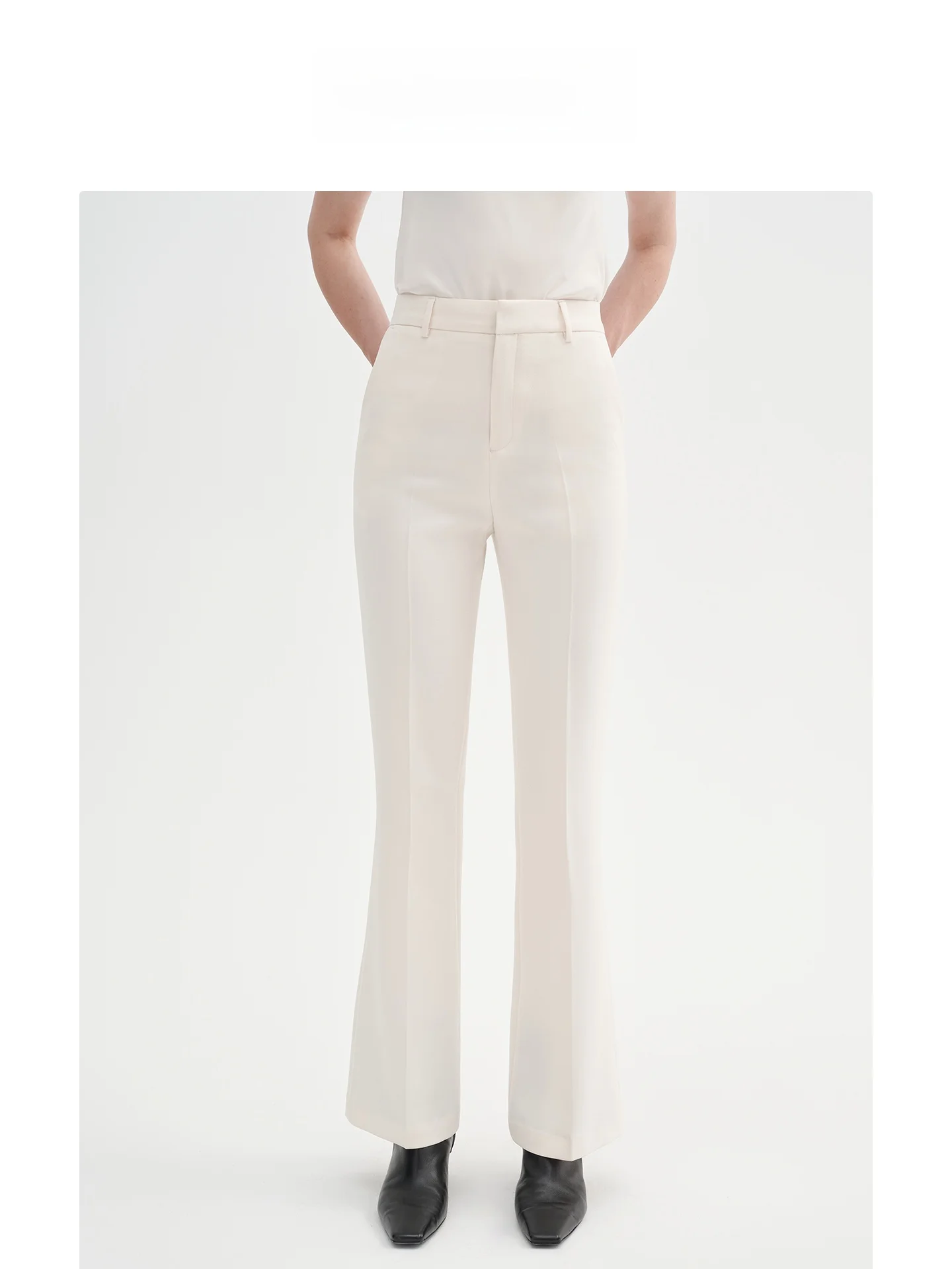 

High Waist White Suit Pants Women's Commute Sle Micro Flared Leggings Ele Versatile Wide Leg West Pants