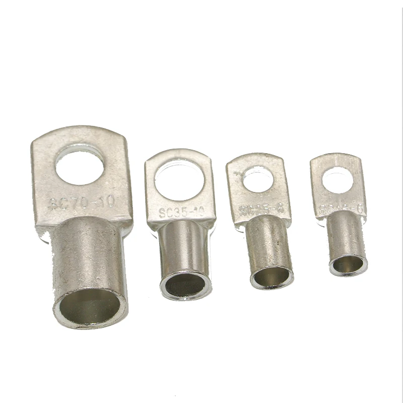 5/10/30/50PCS Bolt Hole Tinned Copper Cable Lugs Battery Terminals Set Wire Connector 4mm2 6mm 10/16/25mm 35/50mm 5mm 6mm 8mm - view 5